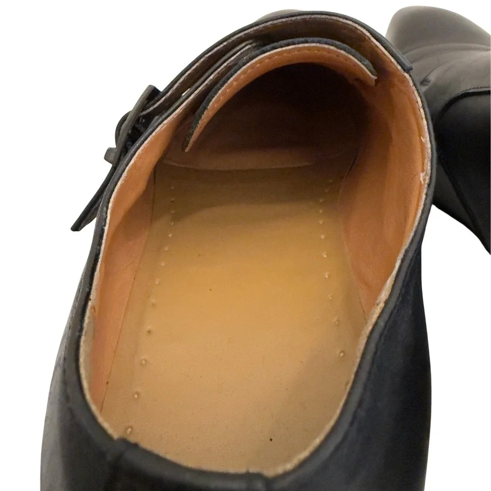 Unbranded Double Monk Strap Dress Shoes Mens 45 Black Excellent Leather Loafers